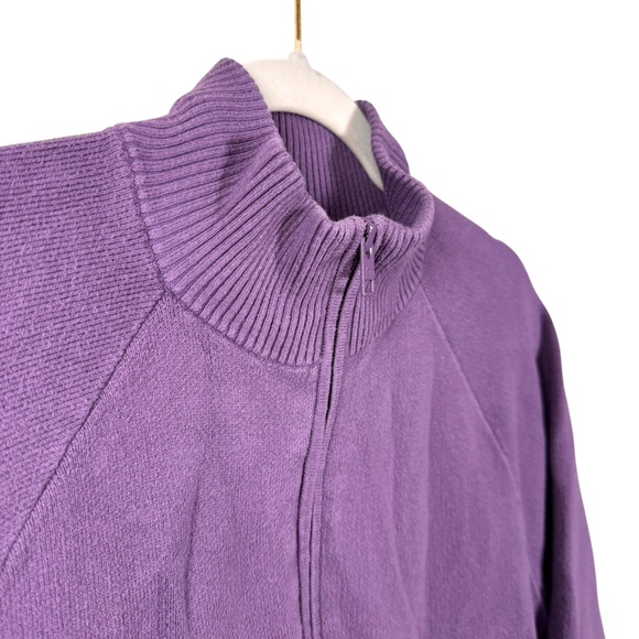 TNA (Aritzia) | Full-zip Cotton Knit Sweater | S | Purple | Athleisure | Casual - Picture 12 of 15